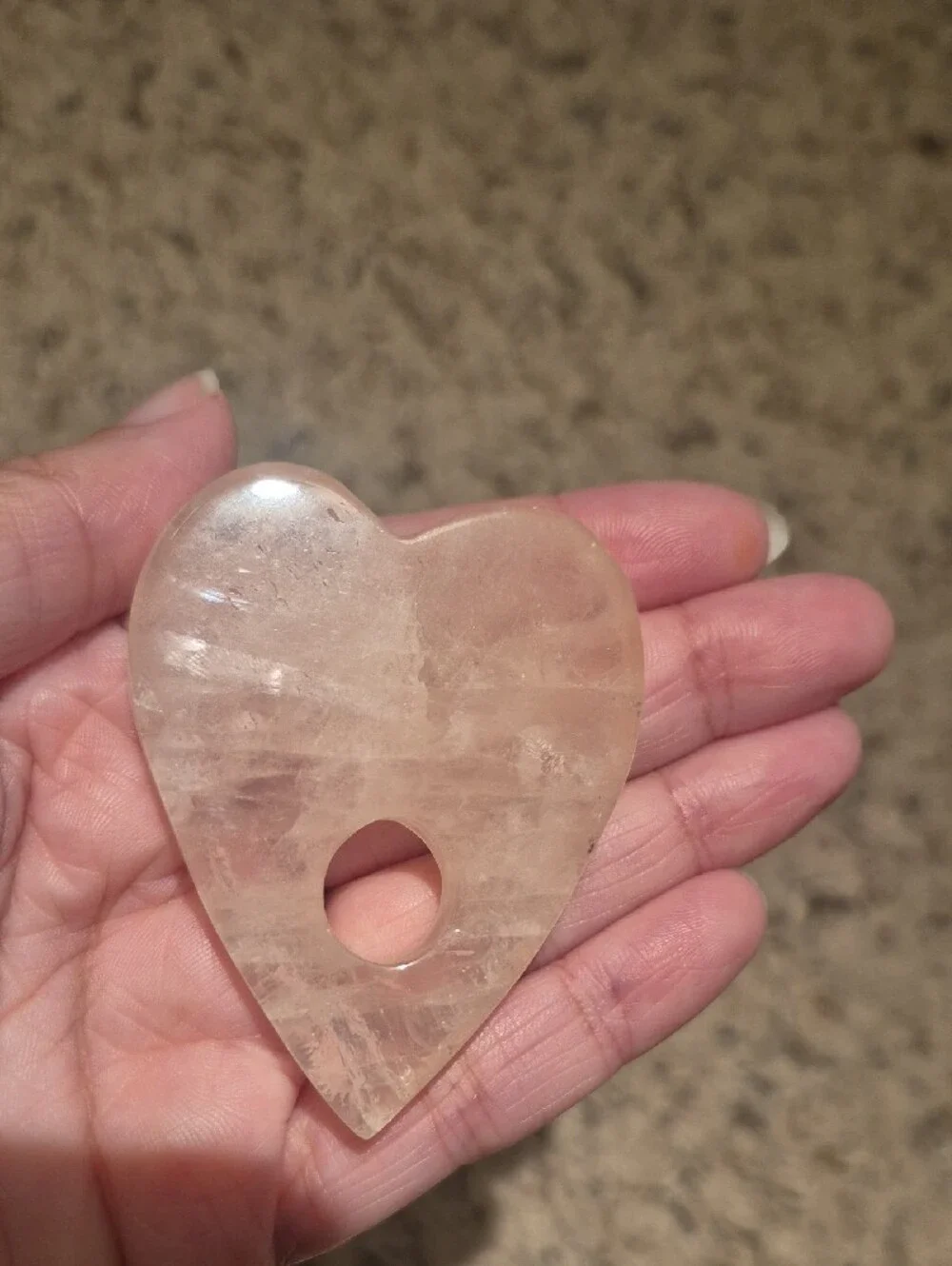 Handheld Rose Quartz Heart Planchette